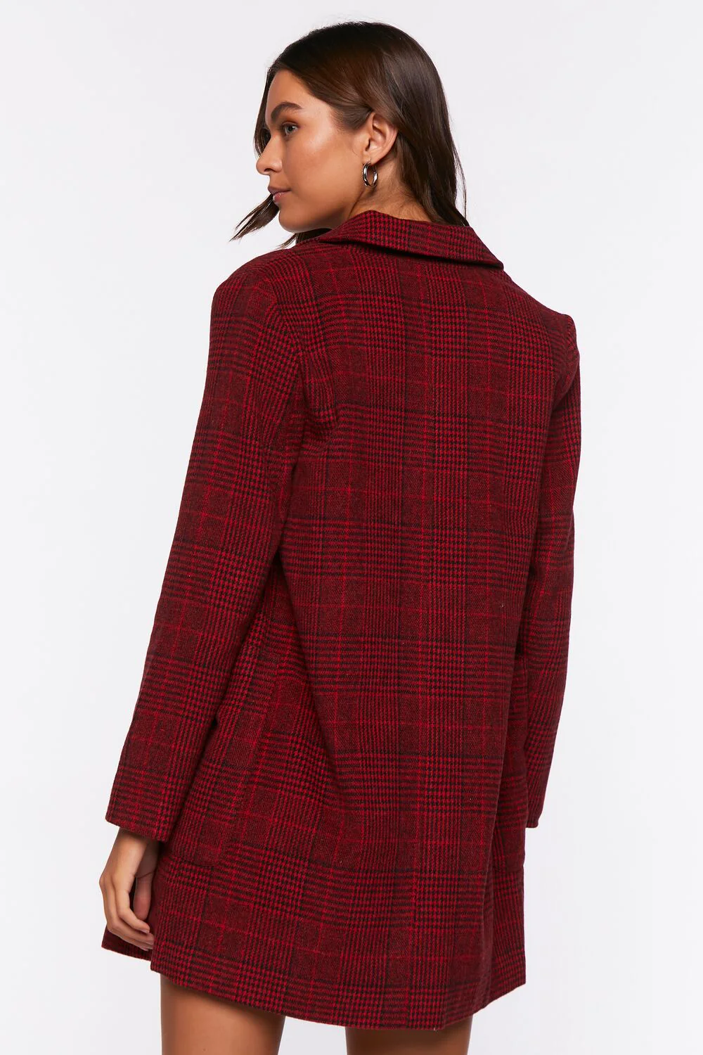 Plaid Double-Breasted Blazer - Image 3