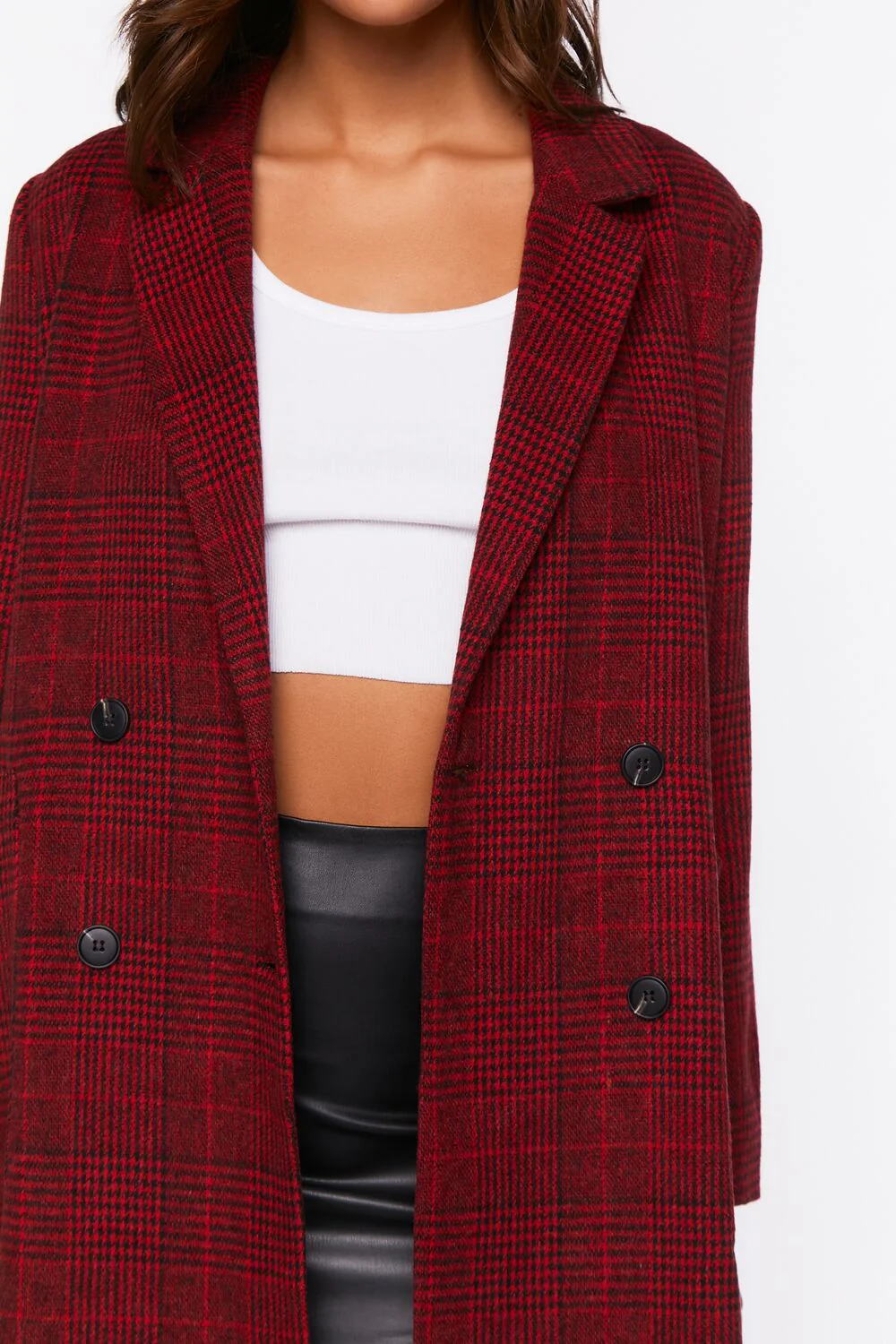 Plaid Double-Breasted Blazer - Image 5