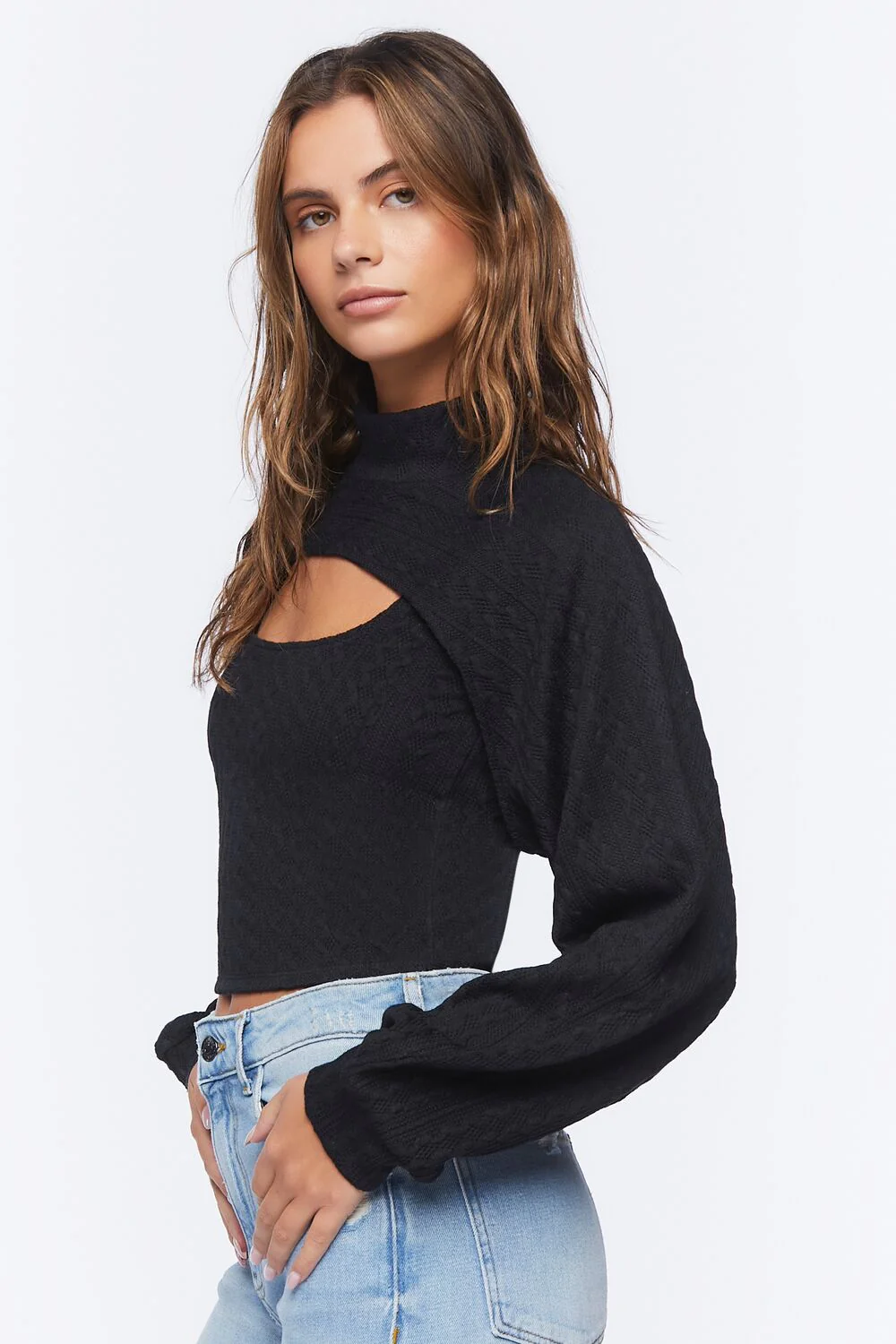 Turtleneck Combo Top - Image 2