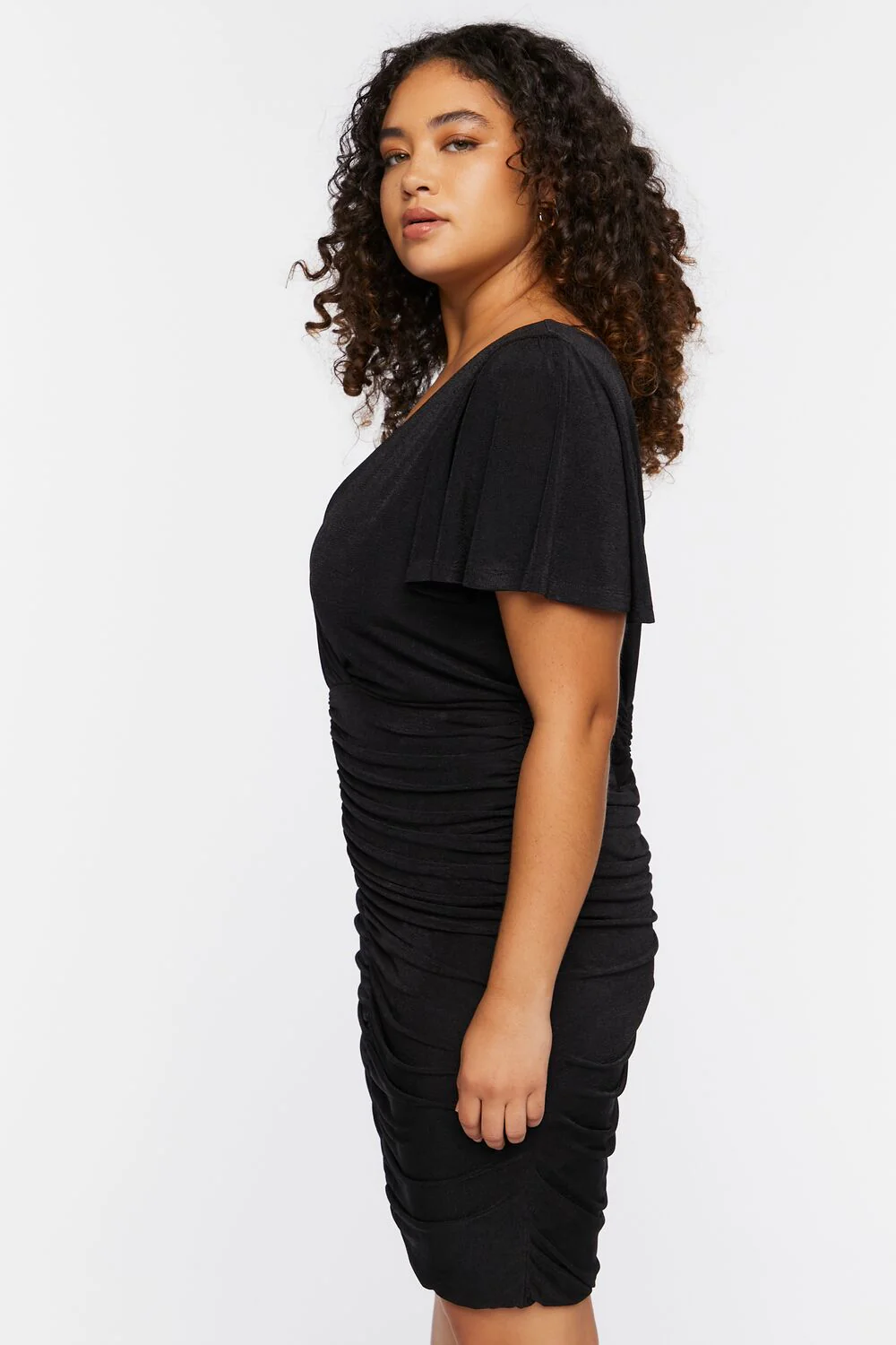 Plus Size Ruched Bodycon Mini Dress - Image 2