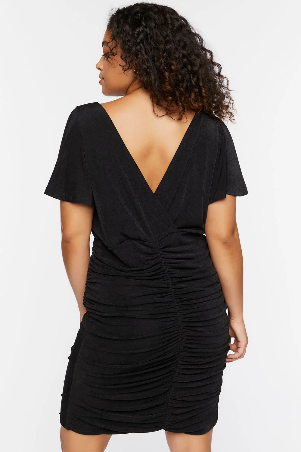 Plus Size Ruched Bodycon Mini Dress - Image 3