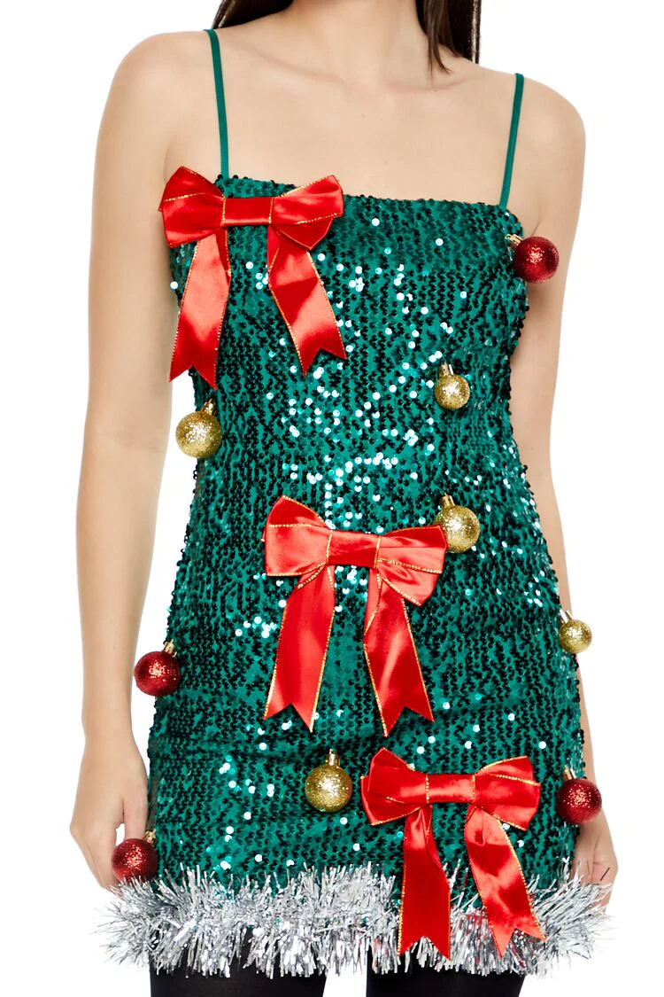 Sequin Christmas Tree Dress - Image 5