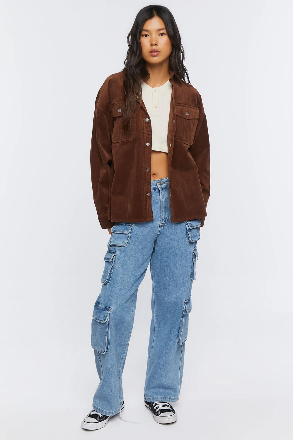 Corduroy Button-Front Shacket - Image 4