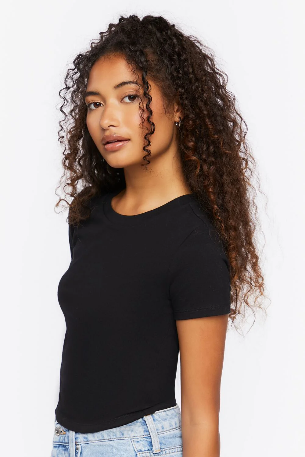 Crew Neck Cropped Tee - Image 2