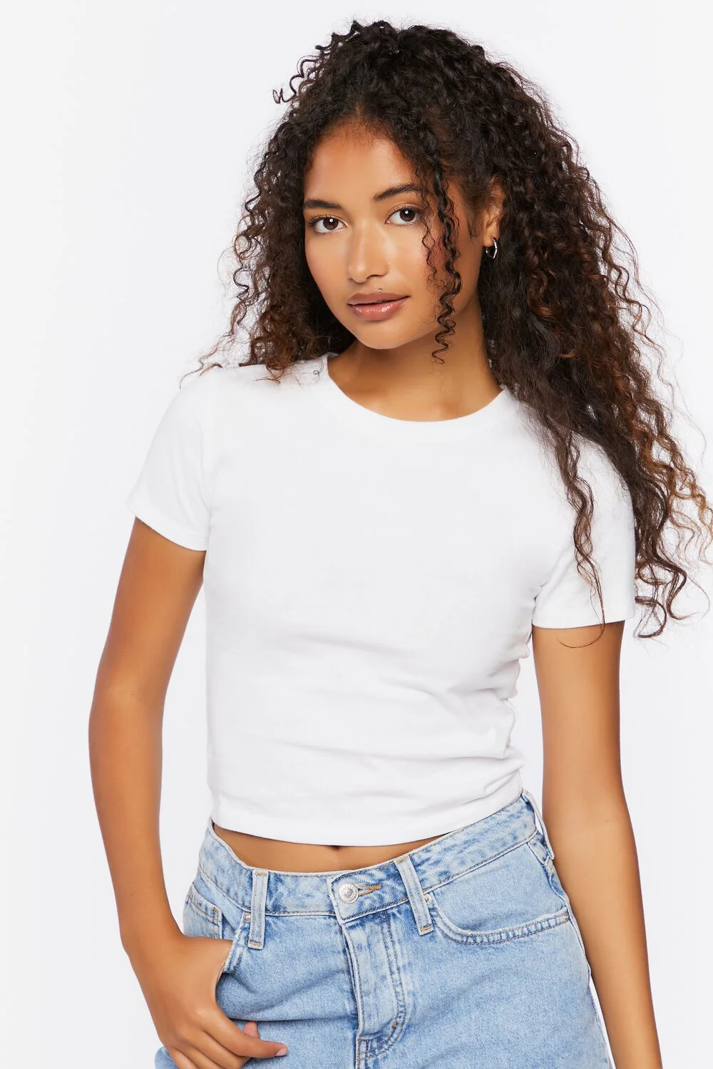 Crew Neck Cropped Tee - Image 5