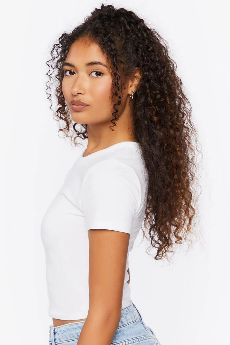 Crew Neck Cropped Tee - Image 6