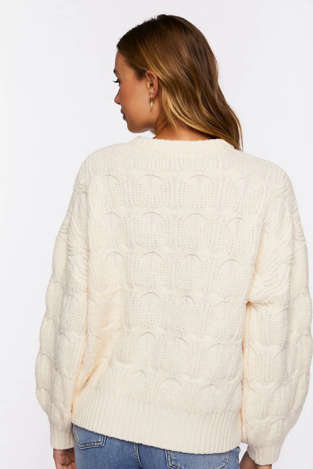 Cable Knit Crew Sweater - Image 3