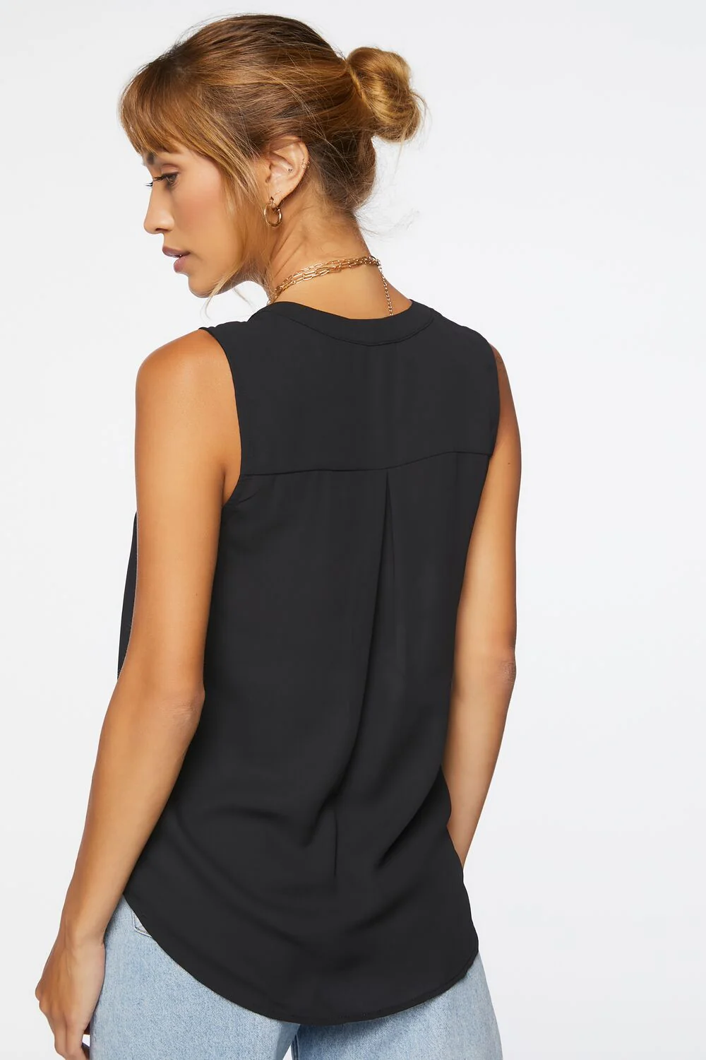 Split-Neck Sleeveless Top - Image 3
