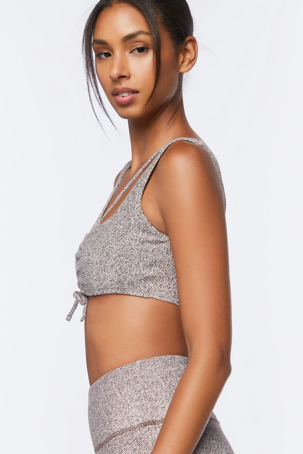Ruched Drawstring Sports Bra - Image 2