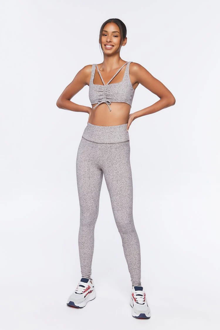 Ruched Drawstring Sports Bra - Image 4