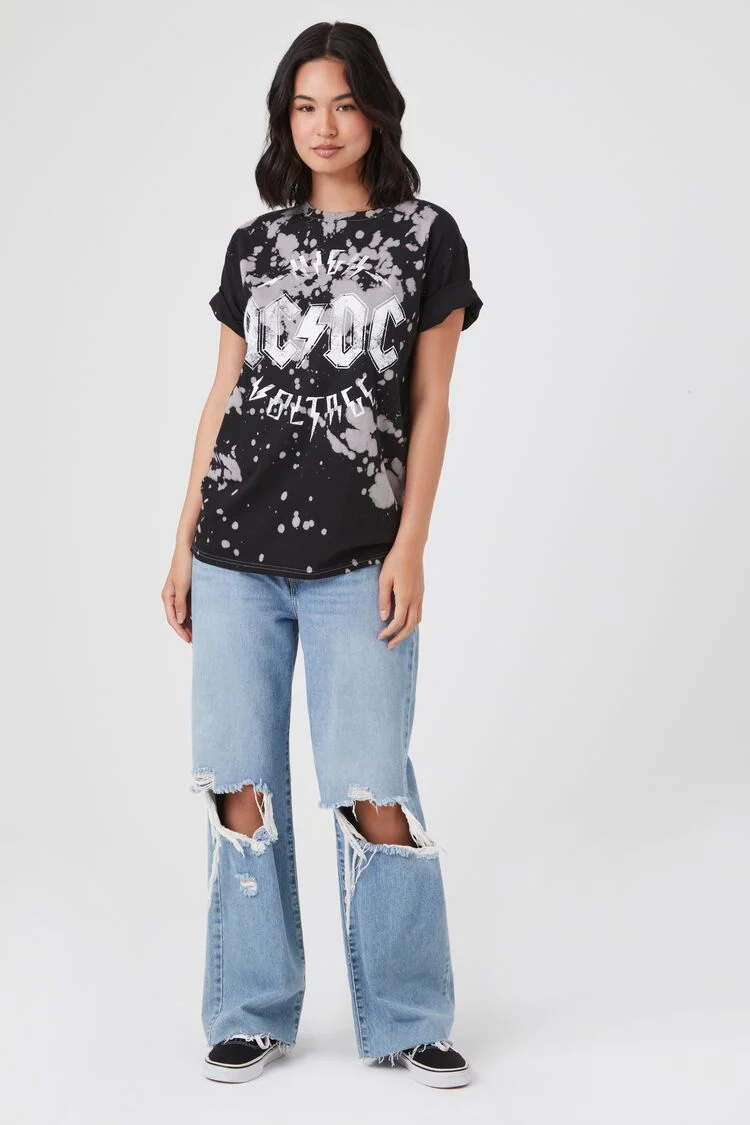 AC/DC Graphic Bleach Wash Tee - Image 4