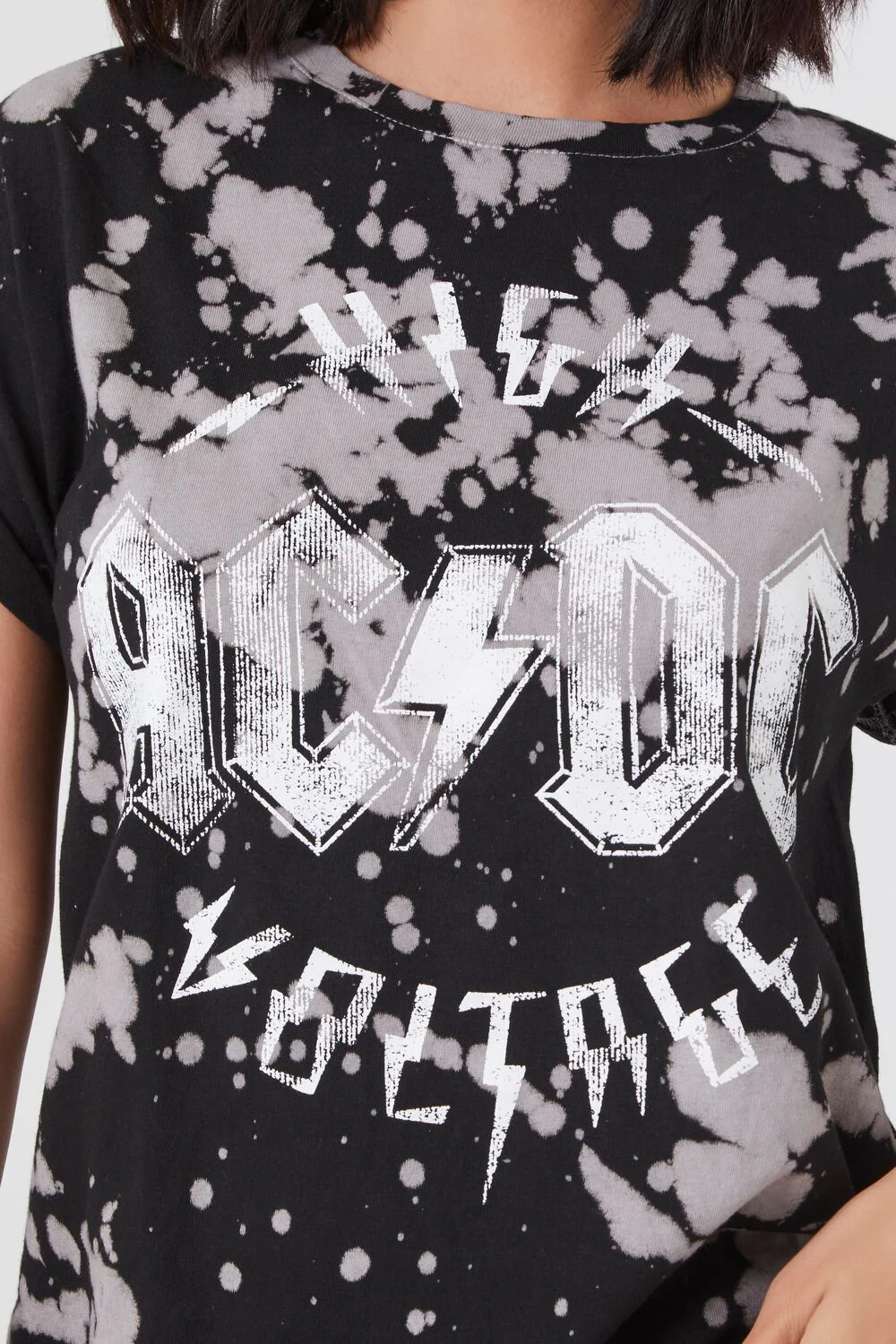 AC/DC Graphic Bleach Wash Tee - Image 5