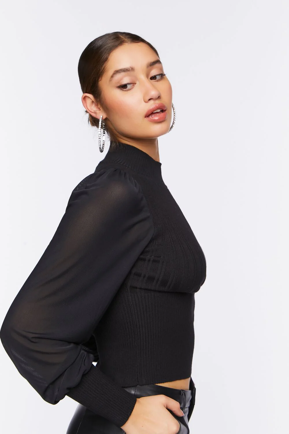 Cutout Sweater-Knit Top - Image 2
