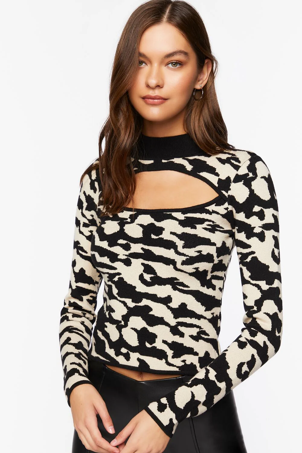 Abstract Cutout Sweater - Image 6