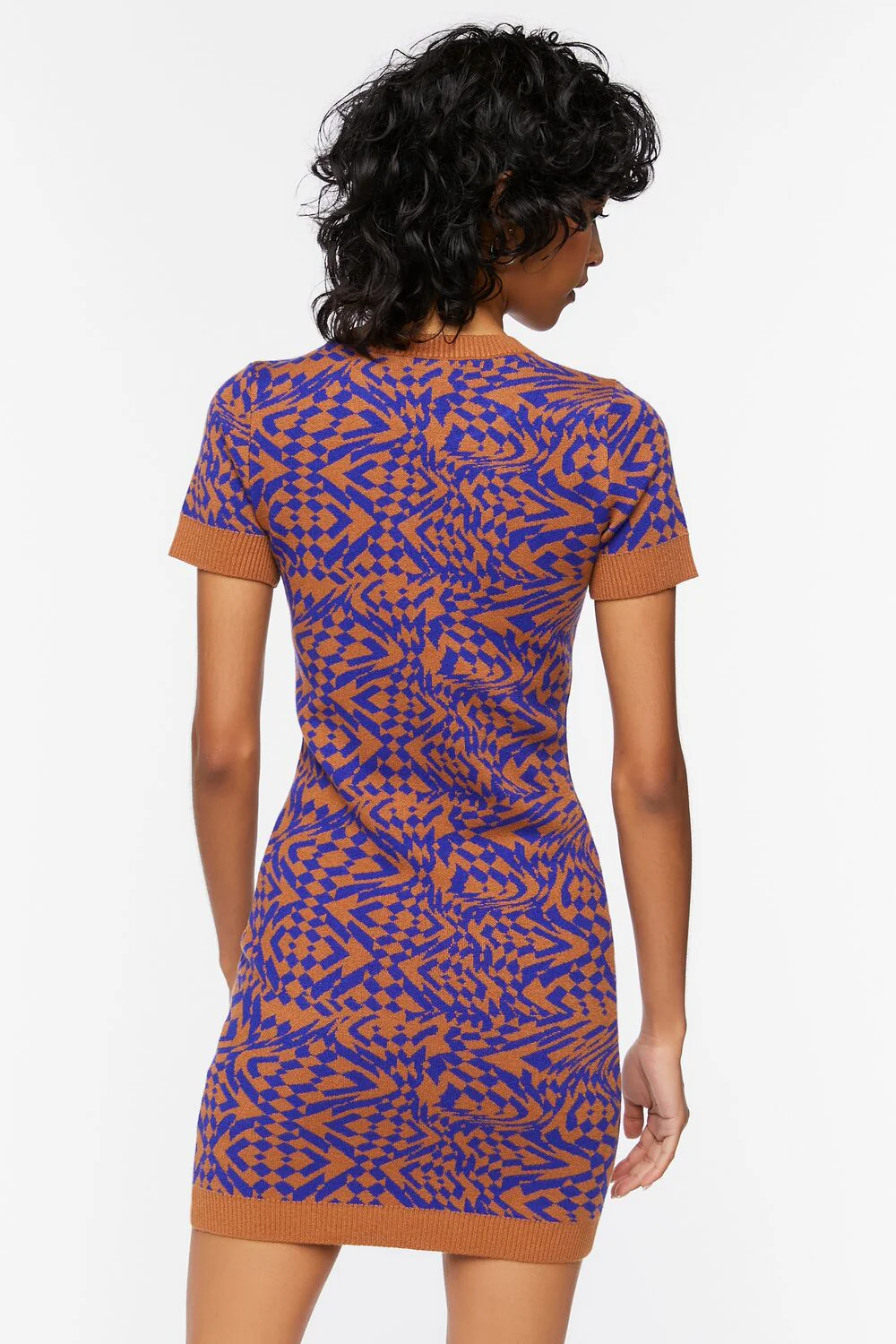 Abstract Sweater Mini Dress - Image 3