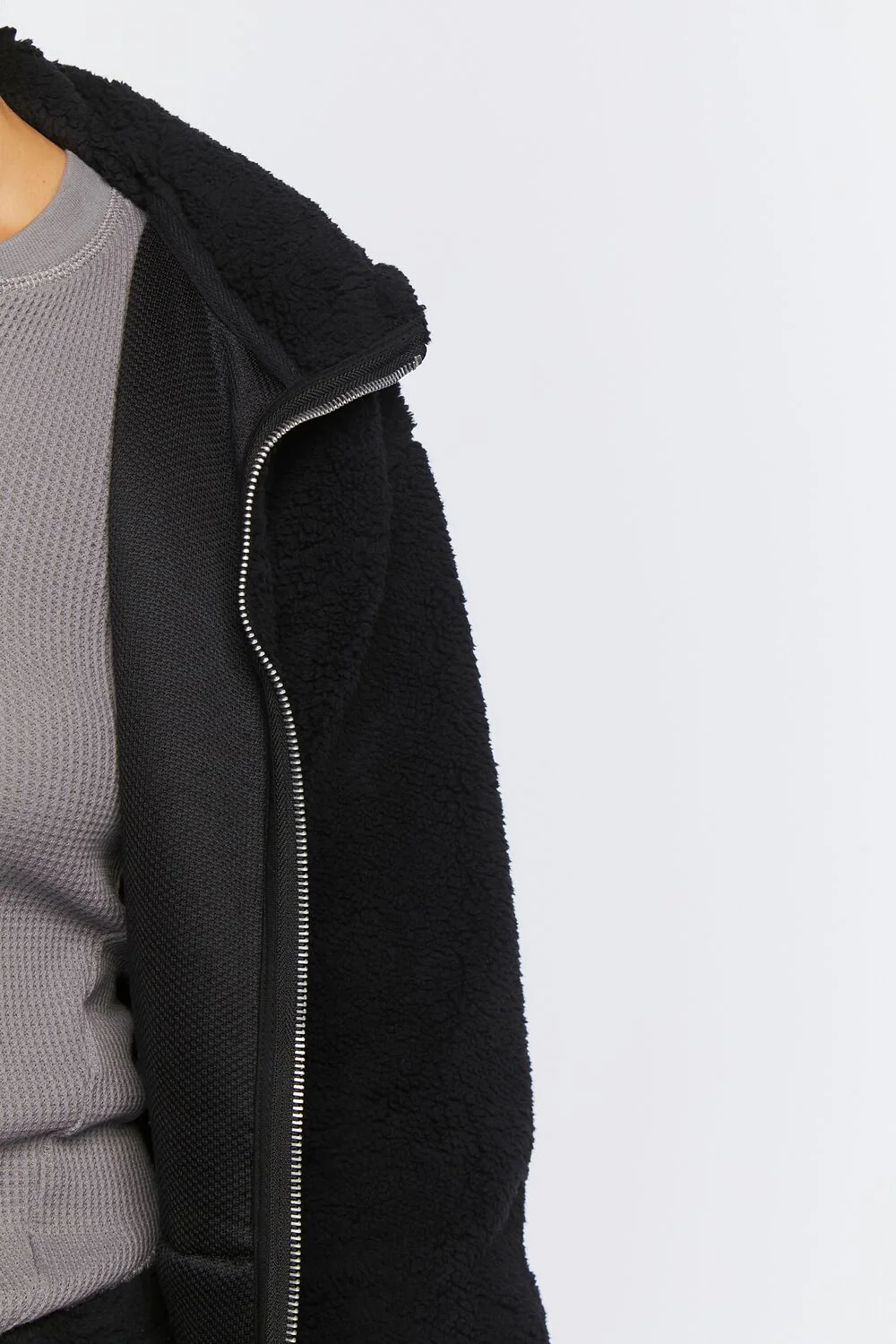 Faux Shearling Zip-Up Hoodie - Image 5