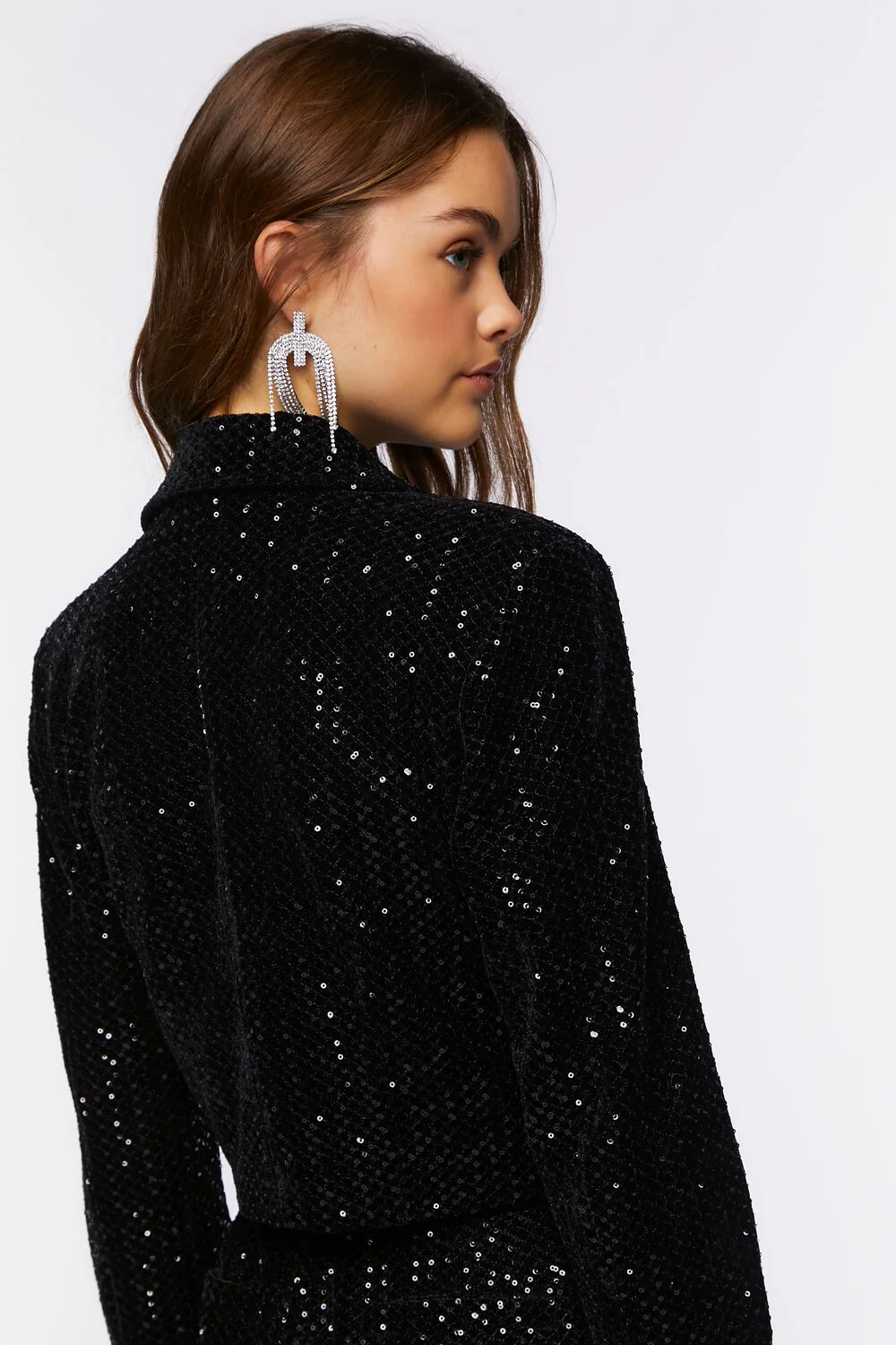 Sequin Cropped Blazer - Image 3