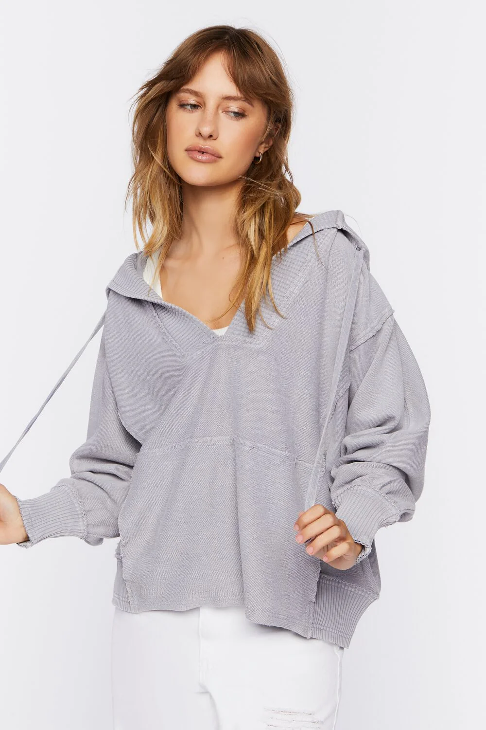 Drop-Sleeve French Terry Hoodie - Image 6