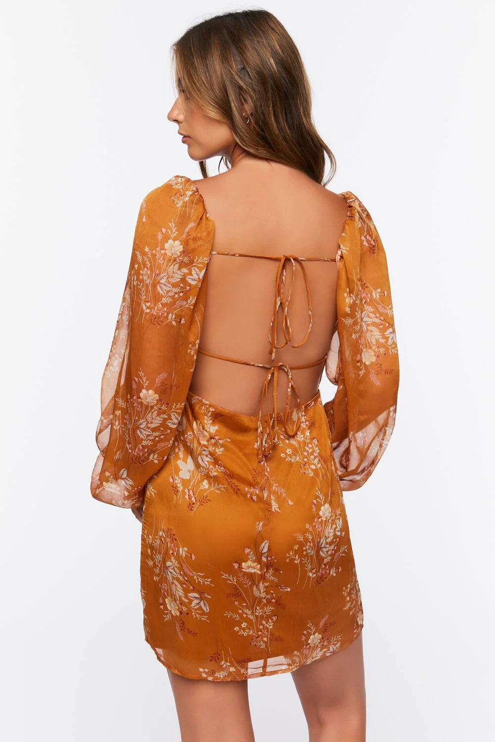 Floral Open-Back Mini Dress - Image 3