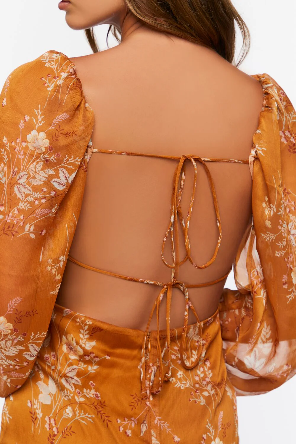 Floral Open-Back Mini Dress - Image 6