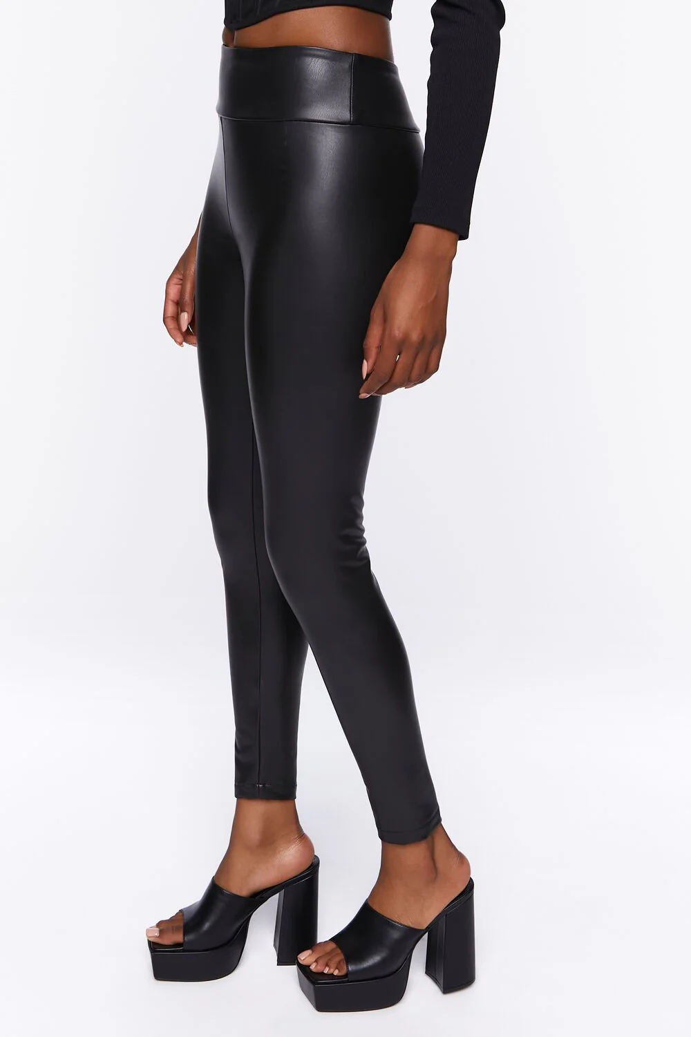 Faux Leather High-Rise Leggings - Image 3