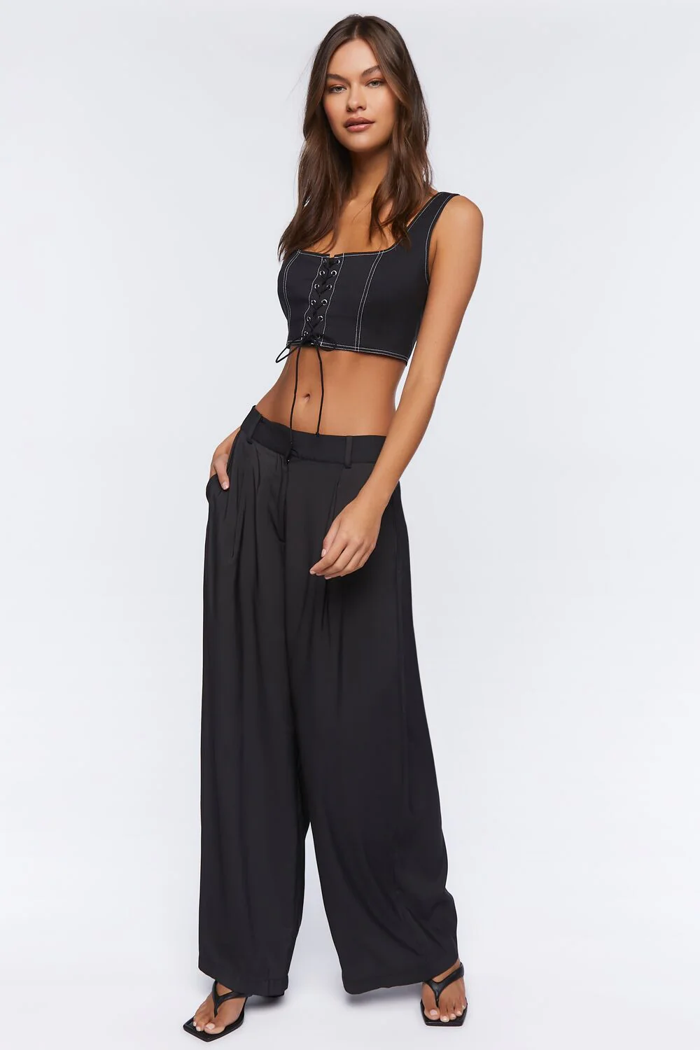 Lace-Up Crop Top - Image 10