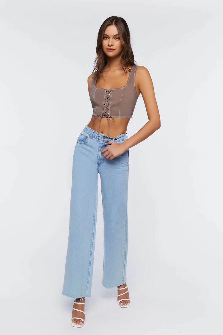 Lace-Up Crop Top - Image 4