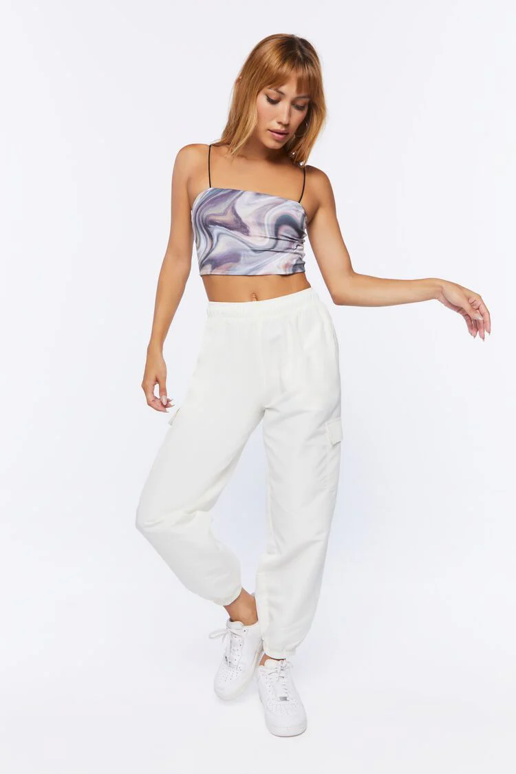 Marble Print Cropped Cami - Image 4