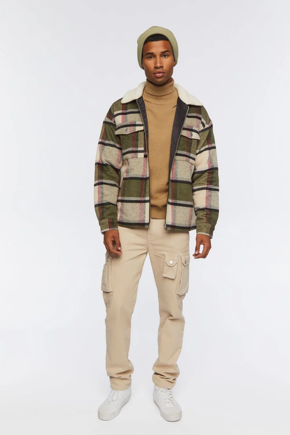 Faux Shearling-Trim Plaid Jacket - Image 10