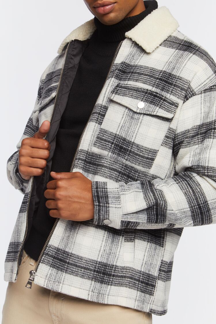 Faux Shearling-Trim Plaid Jacket - Image 6