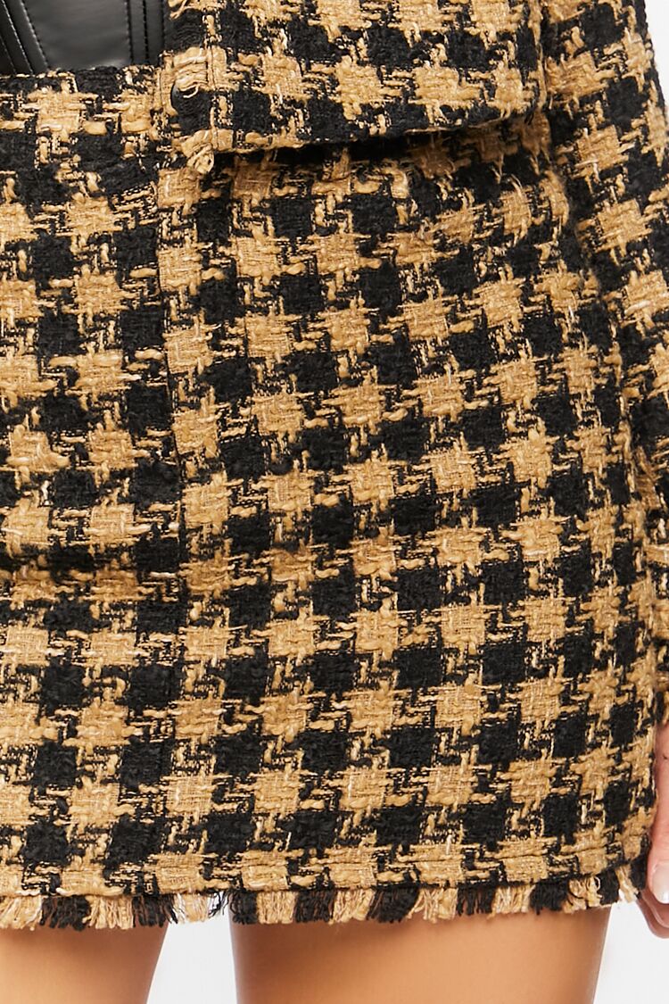 Tweed Houndstooth Mini Skirt - Image 6