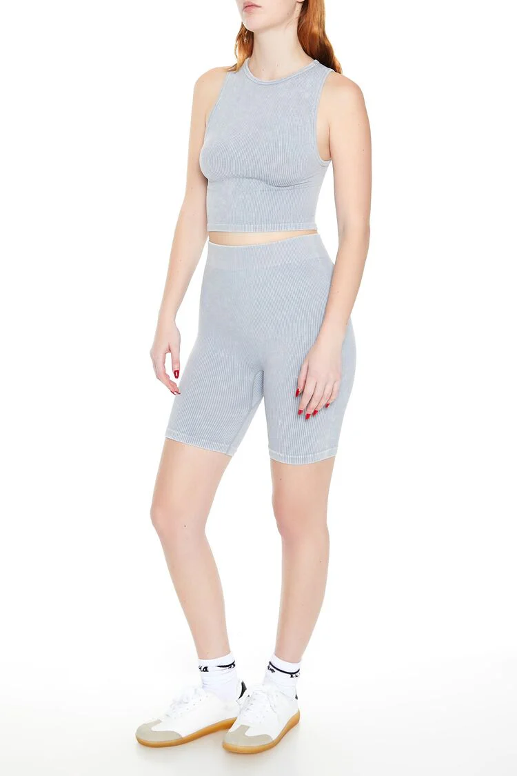 Seamless Ribbed Biker Shorts - Image 27