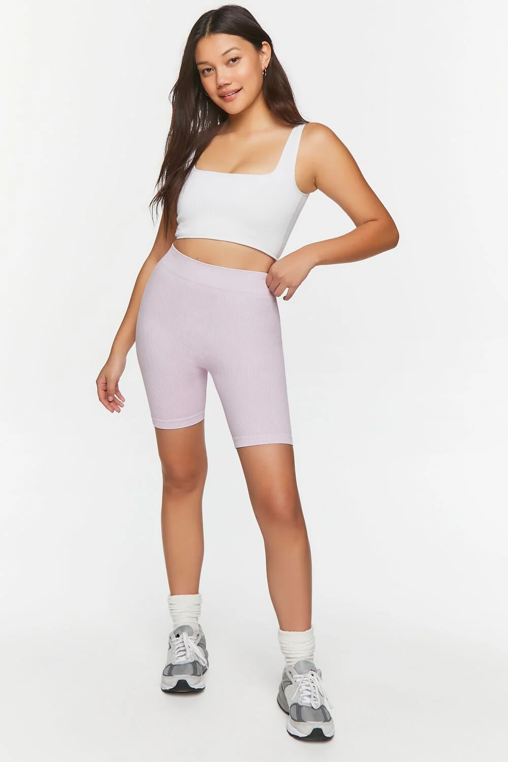 Seamless Ribbed Biker Shorts - Image 41