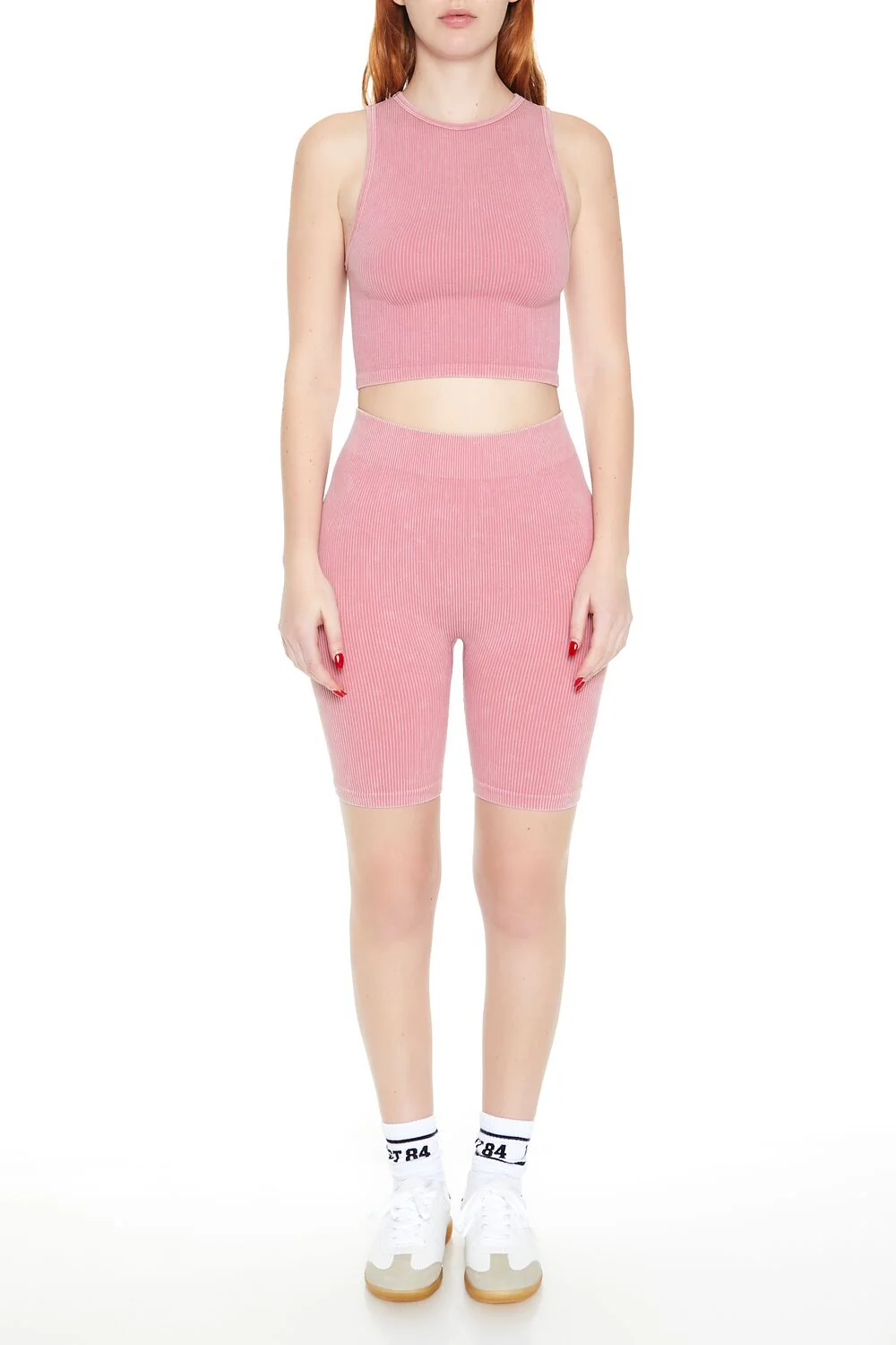 Seamless Ribbed Biker Shorts - Image 43