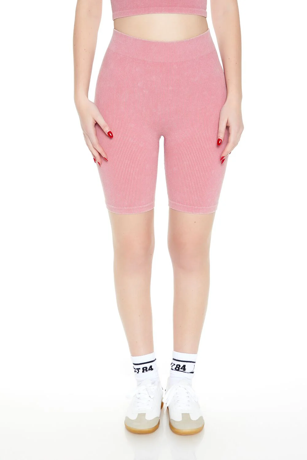 Seamless Ribbed Biker Shorts - Image 44