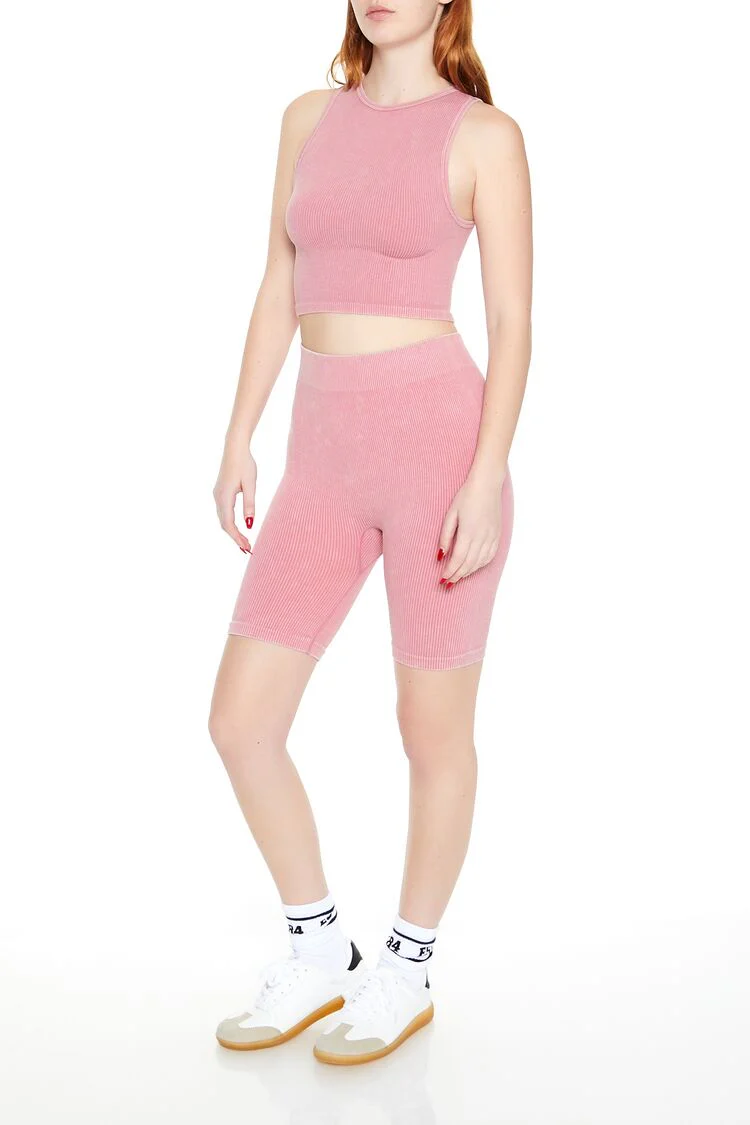 Seamless Ribbed Biker Shorts - Image 45