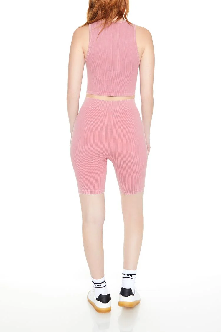 Seamless Ribbed Biker Shorts - Image 47