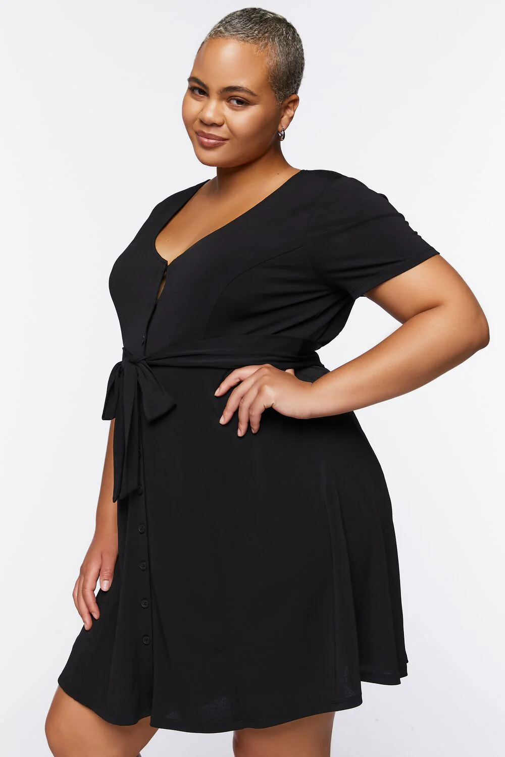 Plus Size Tie-Waist Mini Dress - Image 2