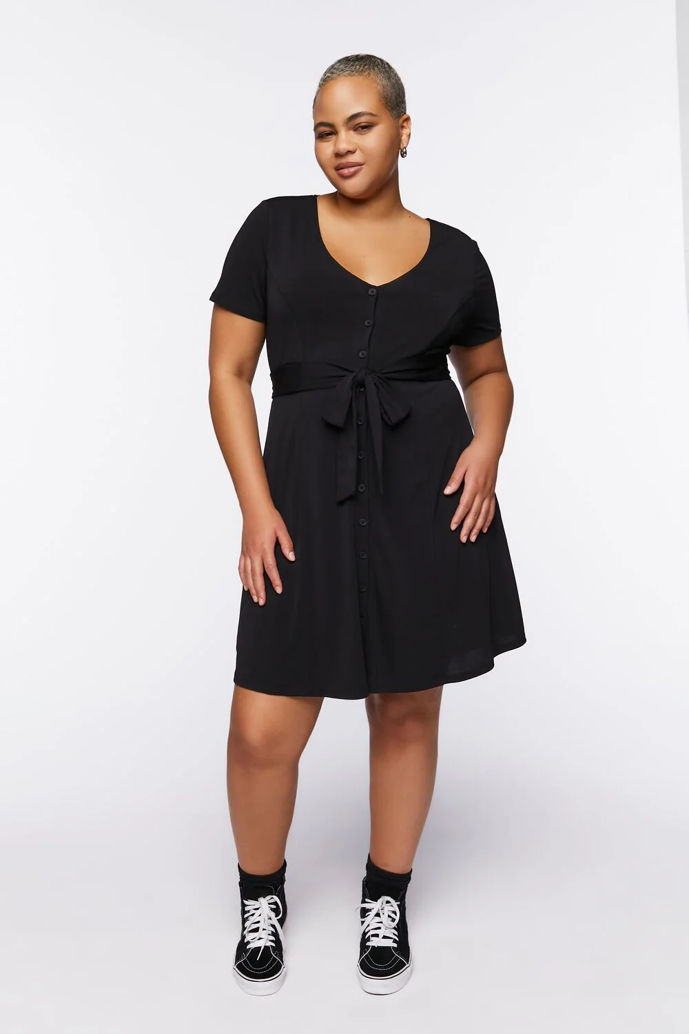 Plus Size Tie-Waist Mini Dress - Image 4