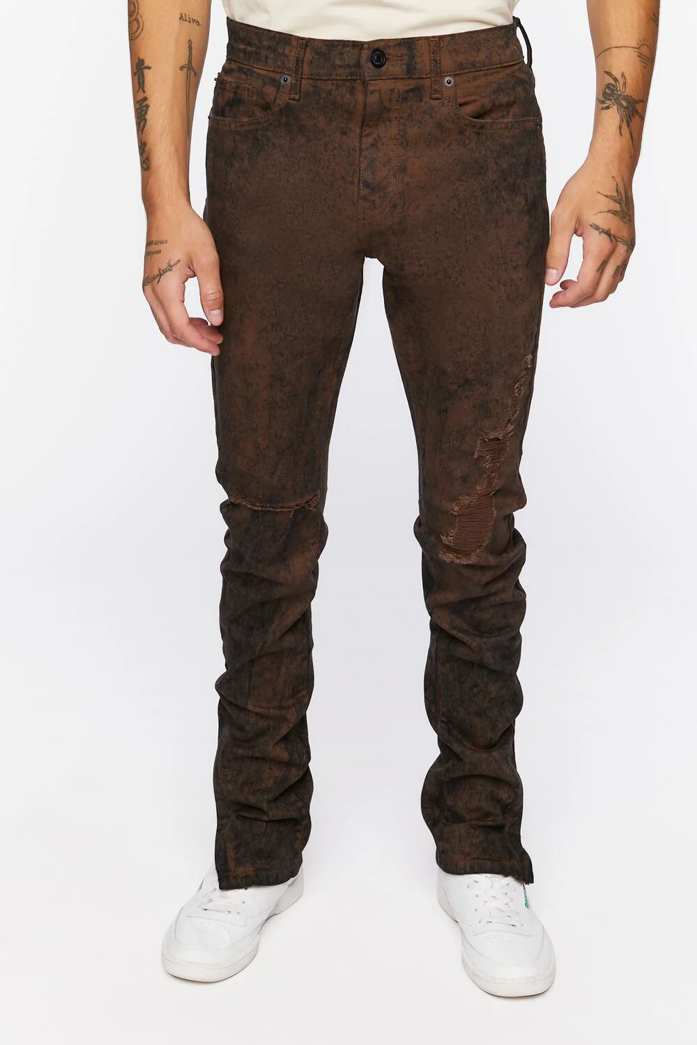Oil Wash Zip-Hem Skinny Jeans - Image 2