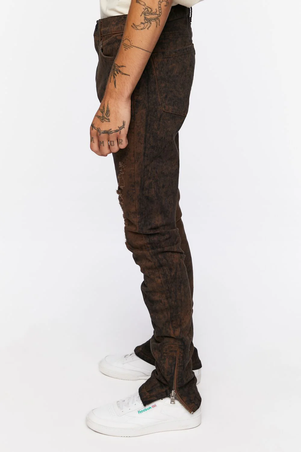 Oil Wash Zip-Hem Skinny Jeans - Image 3