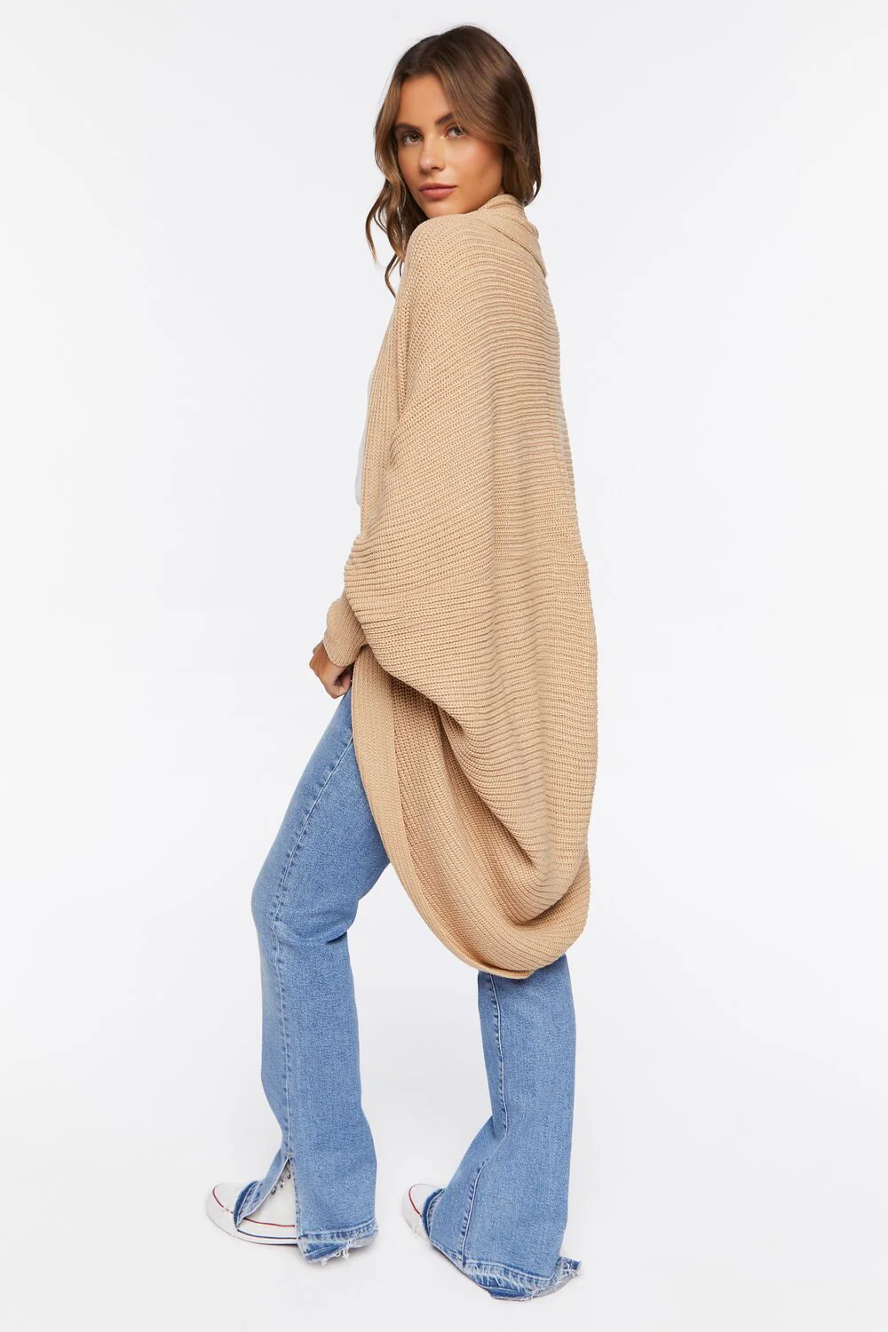 Ribbed Open-Front Cardigan Sweater - Image 2
