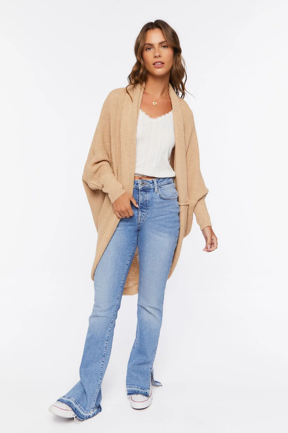 Ribbed Open-Front Cardigan Sweater - Image 3