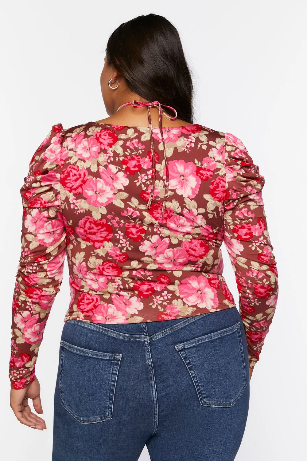 Plus Size Floral Print Halter Top - Image 3