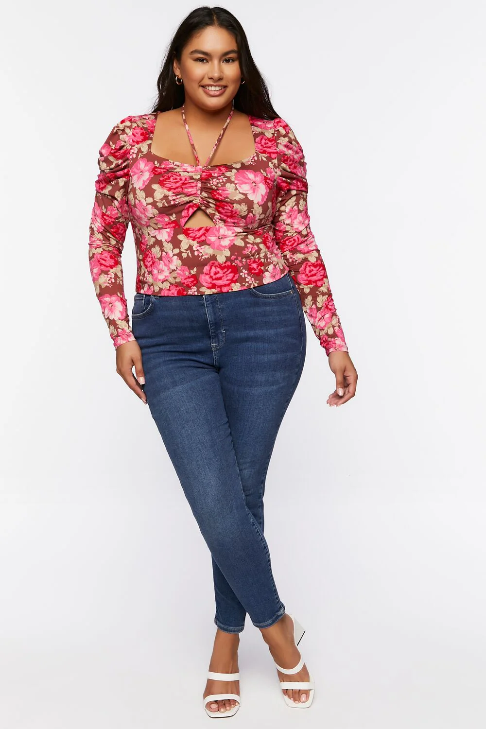 Plus Size Floral Print Halter Top - Image 4