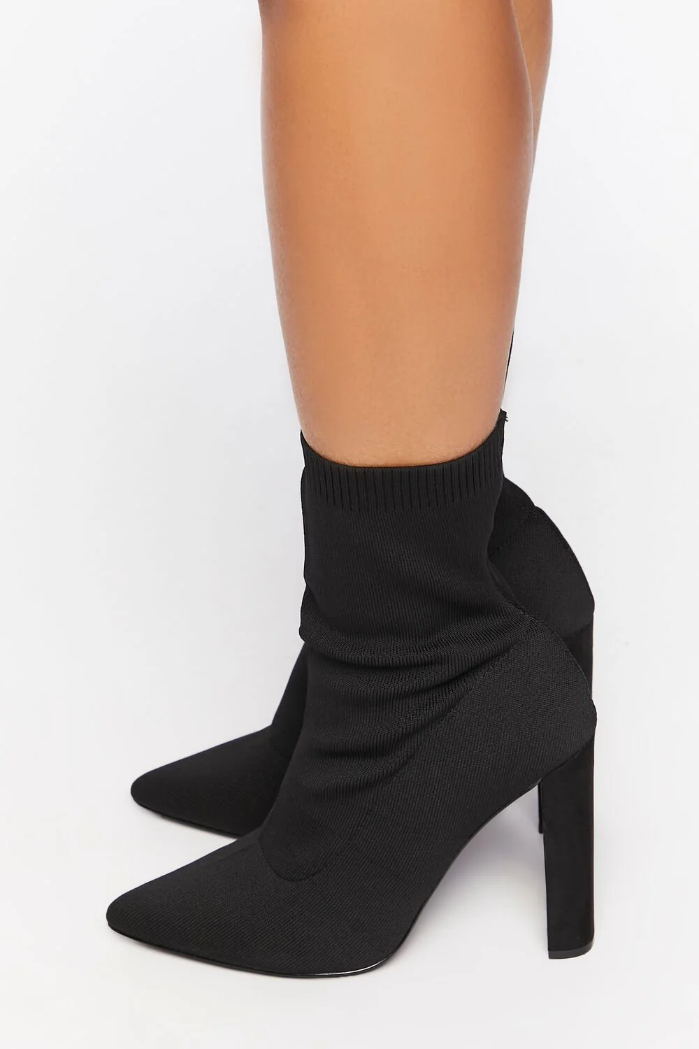 Block Heel Sock Booties (Wide) - Image 2