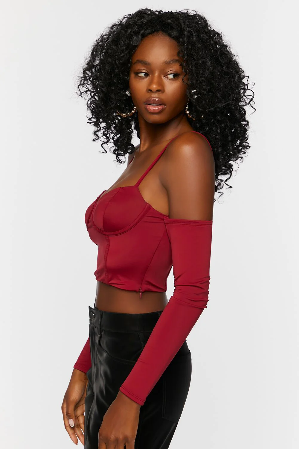 Bustier Open-Shoulder Crop Top - Image 2
