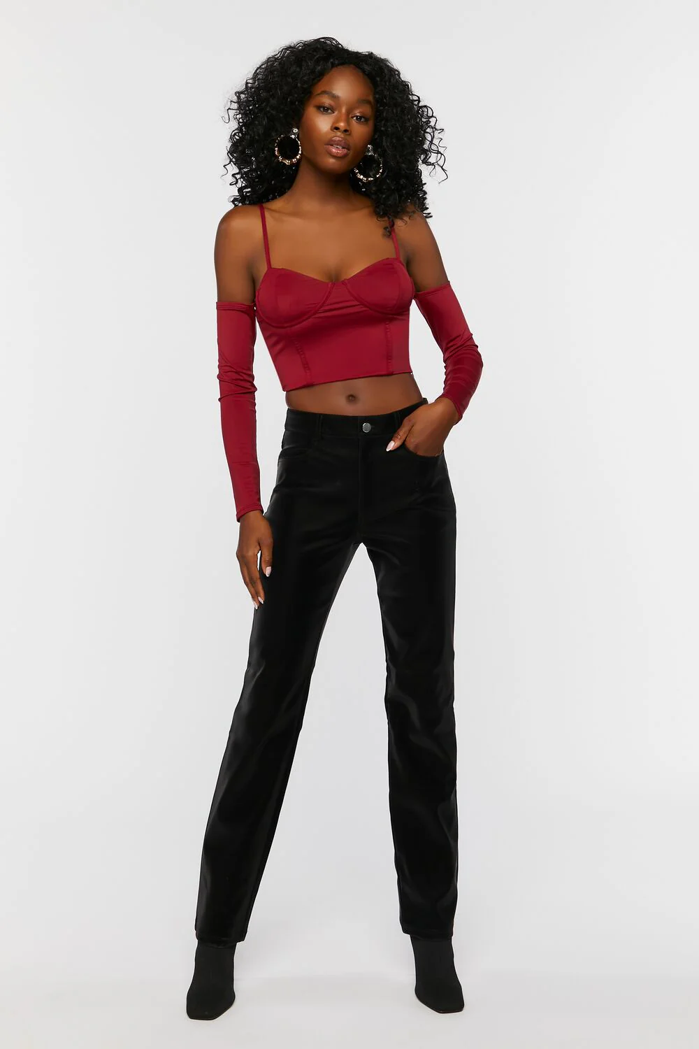 Bustier Open-Shoulder Crop Top - Image 4