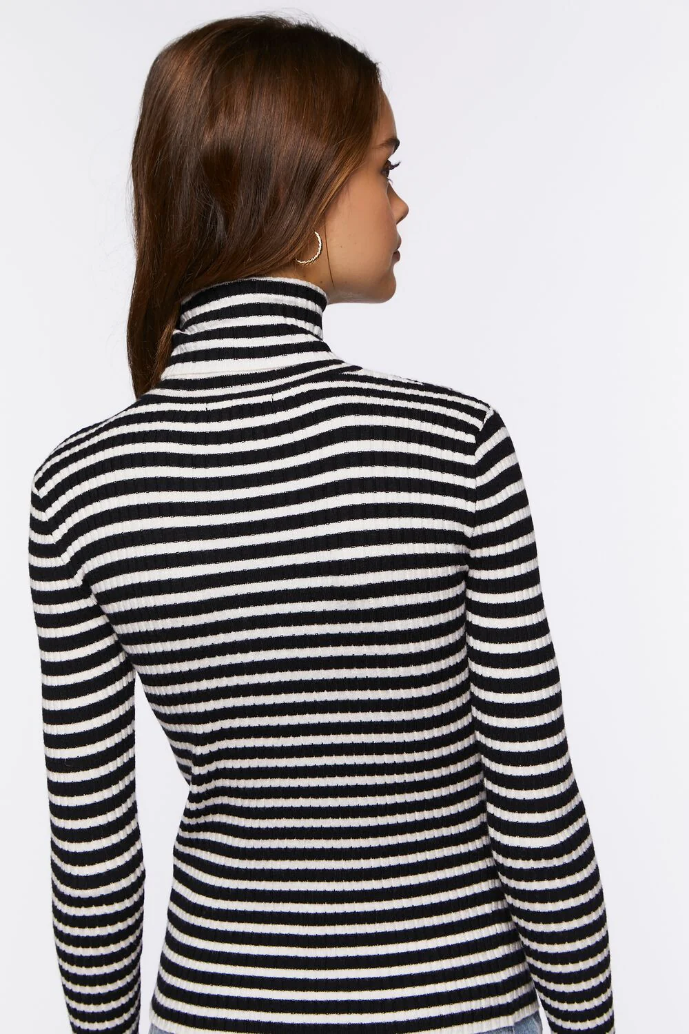 Striped Turtleneck Long-Sleeve Top - Image 3