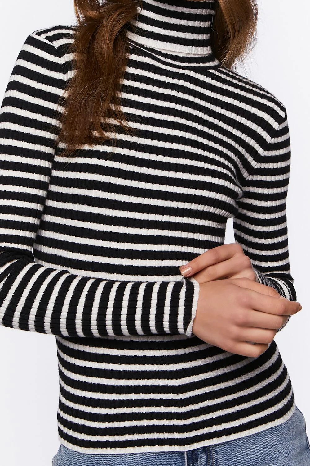 Striped Turtleneck Long-Sleeve Top - Image 5